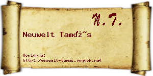 Neuwelt Tamás névjegykártya